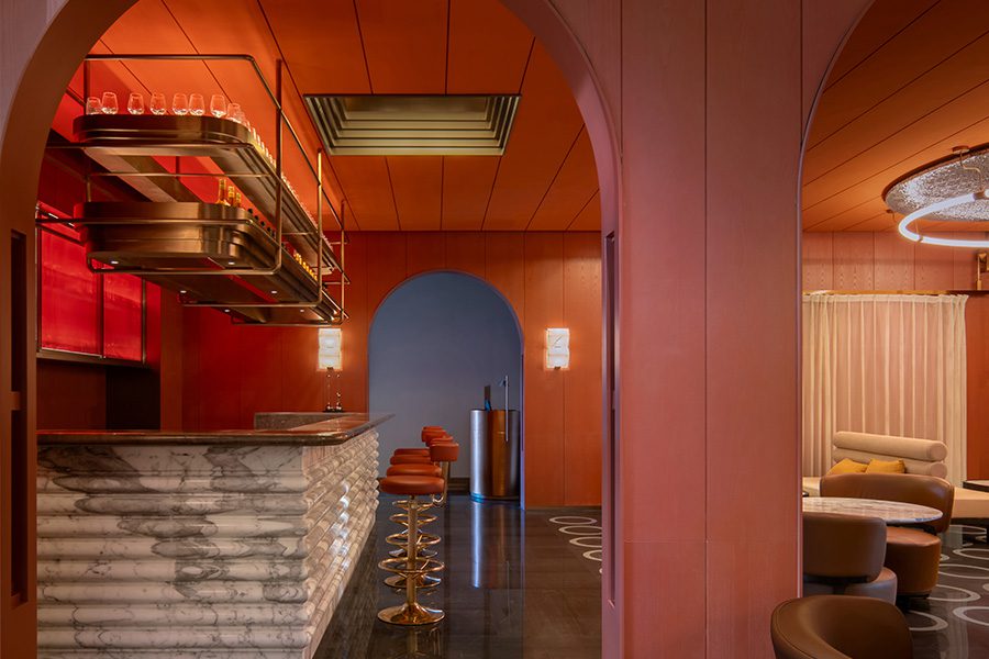 the radical hotel asheville north carolina river arts district afterglow restaurant gold chains around racetrack bar