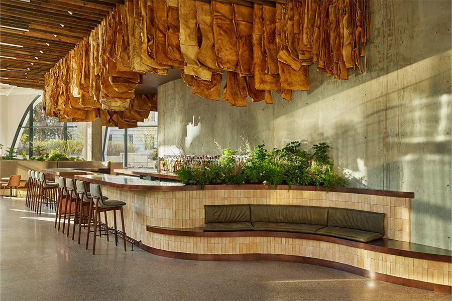 the radical hotel asheville north carolina river arts district afterglow restaurant gold chains around racetrack bar