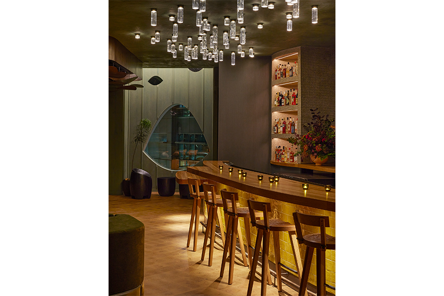 the radical hotel asheville north carolina river arts district afterglow restaurant gold chains around racetrack bar